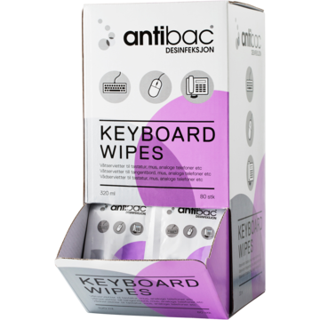 603025 Keyboard Wipes Antibac 80-Pack