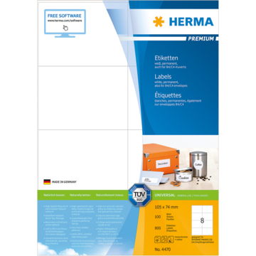 4008705044707 Etikett Herma 105x74mm Vit