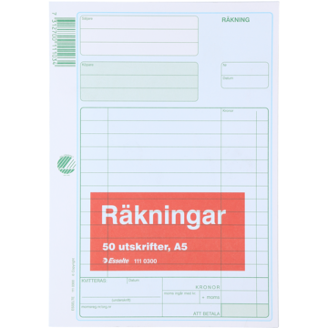 11103 Räkningsblock A5 50 Blad*