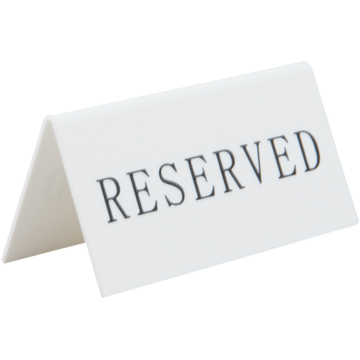 TNRESENWT Securit Bordskylt "Reserved"