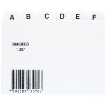 BUN1307 REGISTER CARD A7 A-Ö WHITE