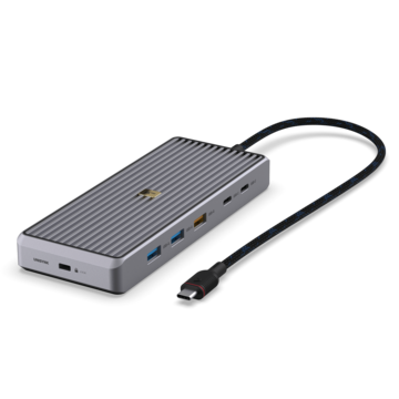 UNI10399 USB-C Hub 12-Port 8K 100W Grå