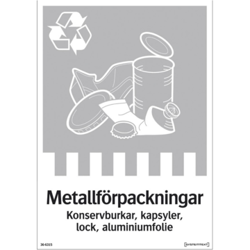 LUN566743076 Skylt Metallförpackningar