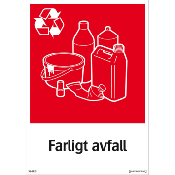 LUN566761490 Skylt Farligt Avfall