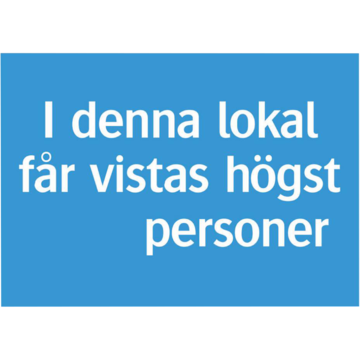 LUN566731220 Skylt Antal Personer i Lokal