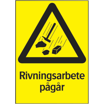 LUN566732087 Skylt Rivningsarbete Pågår