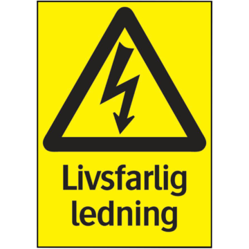 LUN566733762 Skylt Livsfarlig Ledning