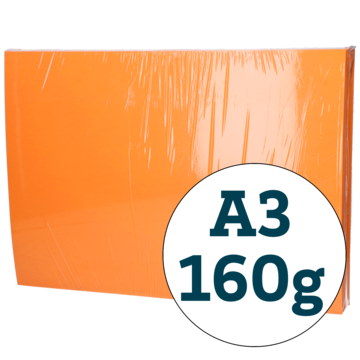 0396427-1 Papper Orange 160g Skuret A3