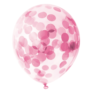 HIS64498 Ballong 12" Rosa Konfetti 6p