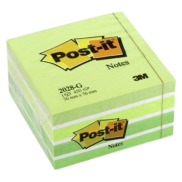 7100200375 3M Post-It Notisar kub grön