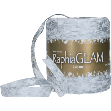 102037 Presentband Raphia Vit/Silver