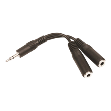 50216 Minijack Splitter 1-2, Black