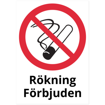 SKMX76 Skylt Rökning Förbjuden