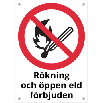 SKMX77 Skylt Rökning/Öppen Eld Förbj.