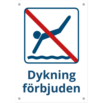 SKMX80 Skylt Dykning Förbjuden