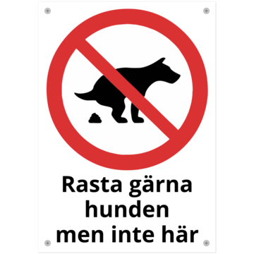 SKMX83 Skylt Rasta Hunden Men Inte Hä