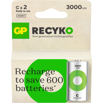 201249 Batteri GP ReCyko C 2-p