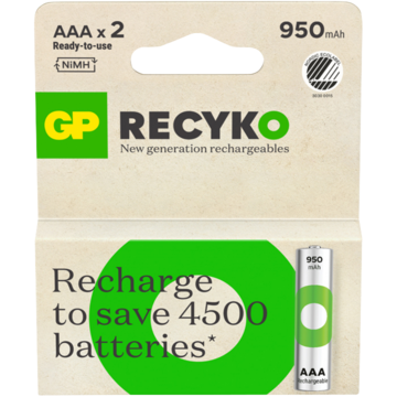 201241 Batteri GP ReCyko AAA 2-p