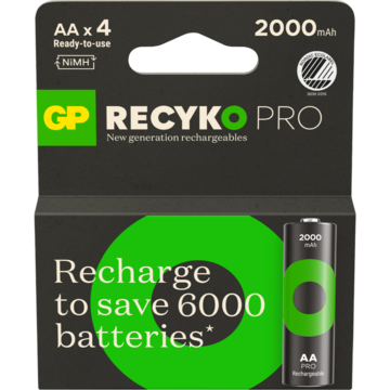 201243 Batterier AA GP ReCy Pro 4-p