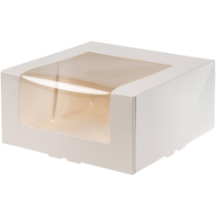 19019090 Bakelsekartong med fönster vit 190x190x90mm