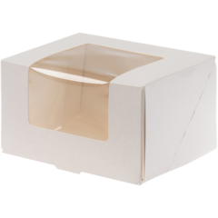 14011080 Bakelsekartong med fönster vit 140x110x80mm