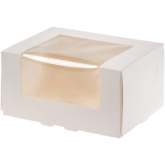 18010090 Bakelsekartong med fönster vit 180x100x90mm