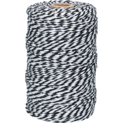 283319 Bomullsgarn Svart/Vit 100m