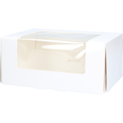 18013080 Bakelsekartong med fönster vit 180x130x80mm