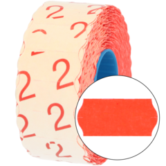 7340002237282 Prisetikett 26x12mm G2 Flour röd