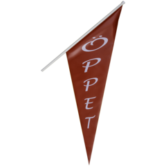 87754 Öppetvimpel Röd Vit med stång