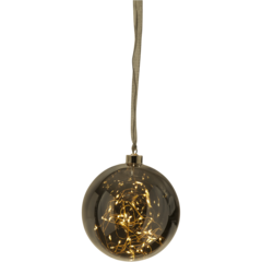 45778 Deko Glaskula Glow Silver 16cm