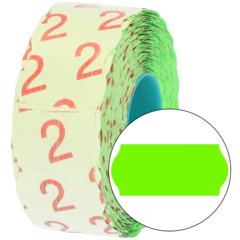 7340002237527-1 Prisetikett 26x16mm G2 Flour Grön
