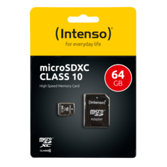 3413490 Minneskort Micro SDXC Intenso 64GB