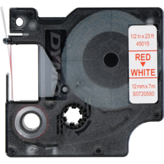 45015 Dymo D1 Merkestrimler Rød/Hvit