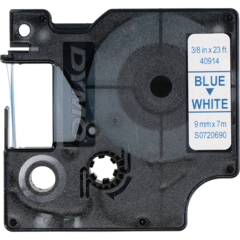 40914 Dymo D1 Merkestrimler Blå/Hvit