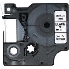 40913 Tape Dymo D1 Sort/Hvit 9mm