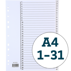 100139 Pärmregister Plast 1-31 A4
