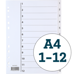 100136 Pärmregister Plast 1-12 A4