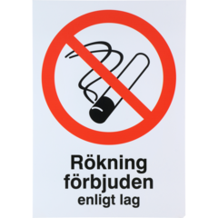 6705420 Skylt Rökning Förbjuden enligt lag A4