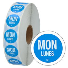 101020111 ETIKETT MONDAY BLUE DOT 2000ST