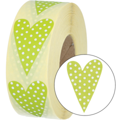 873813 ETIKETT PRIKKEHJERTE LIME