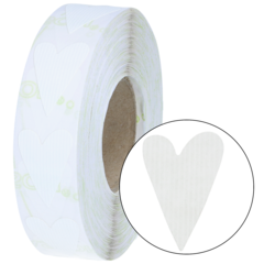 873818 Etikett Hjärta Litet Vit Ribb