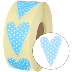 873804 Etikett Hjärta Turkos Prick