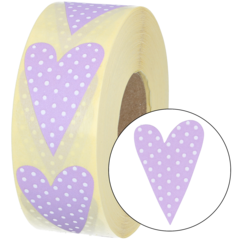 873803 ETIKETT PRIKKEHJERTE LILLA