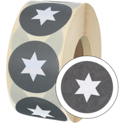 873819 ETIKETT STJERNE GRÅ 40MM