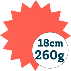 987630 Star Text Box 180mm Fluorescent Red