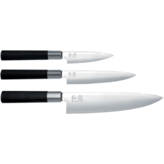 D67S300 Knivset KAI Wasabi Black 3-dels - Petty / Allkniv / Gyuto