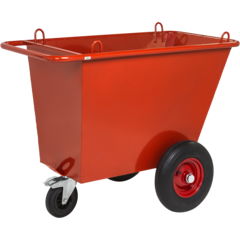 KM400LG Kongamek Avfallsvagn 400L Röd - Luftgummihjul