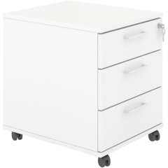 TING4-4-03-W Rullhurts Med lådor Kontorsmiljö På hjul Vit 41x51x50cm