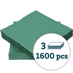 123303 3-Ply Napkin Dark Green 33x33cm